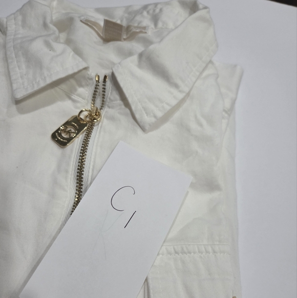 Michael Kors White Shirt Zip Up Sz.12 - Picture 10 of 10